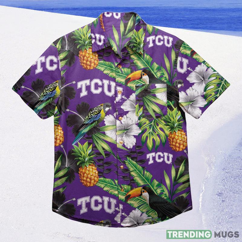 TCU Horned Frogs NCAA Mens Floral Hawaiian Shirt - TCU Horned Frogs NCAA Mens Floral Button Up Shirt_1