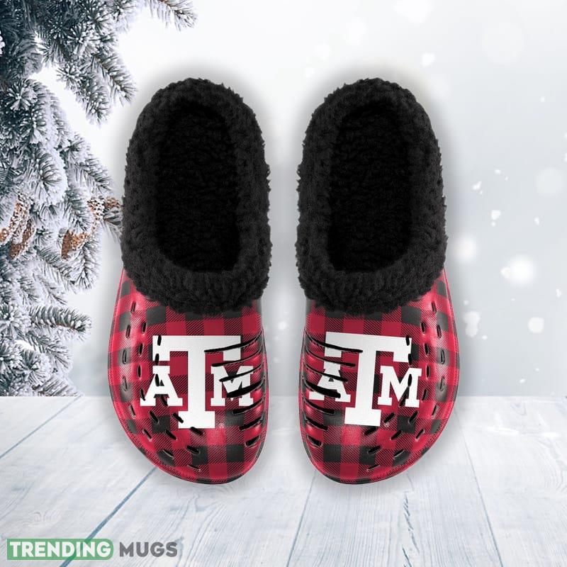 Texas A&M Aggies NCAA Men And Women Sherpa Lined Buffalo Check Clog For Fans Clog Shoes Texas A&M Aggies NCAA Men And Women Sherpa Lined Buffalo Check Clog For Fans Clog Shoes