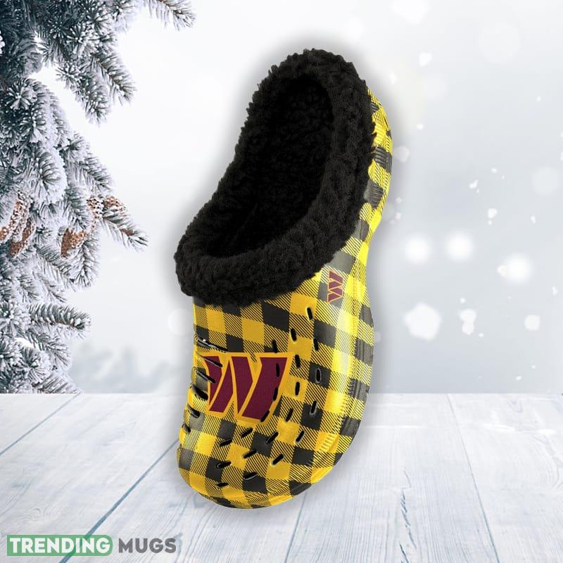 Washington Commanders NFL Men And Women Sherpa Lined Buffalo Check Clog For Fans Clog Shoes Washington Commanders NFL Men And Women Sherpa Lined Buffalo Check Clog For Fans Clog Shoes