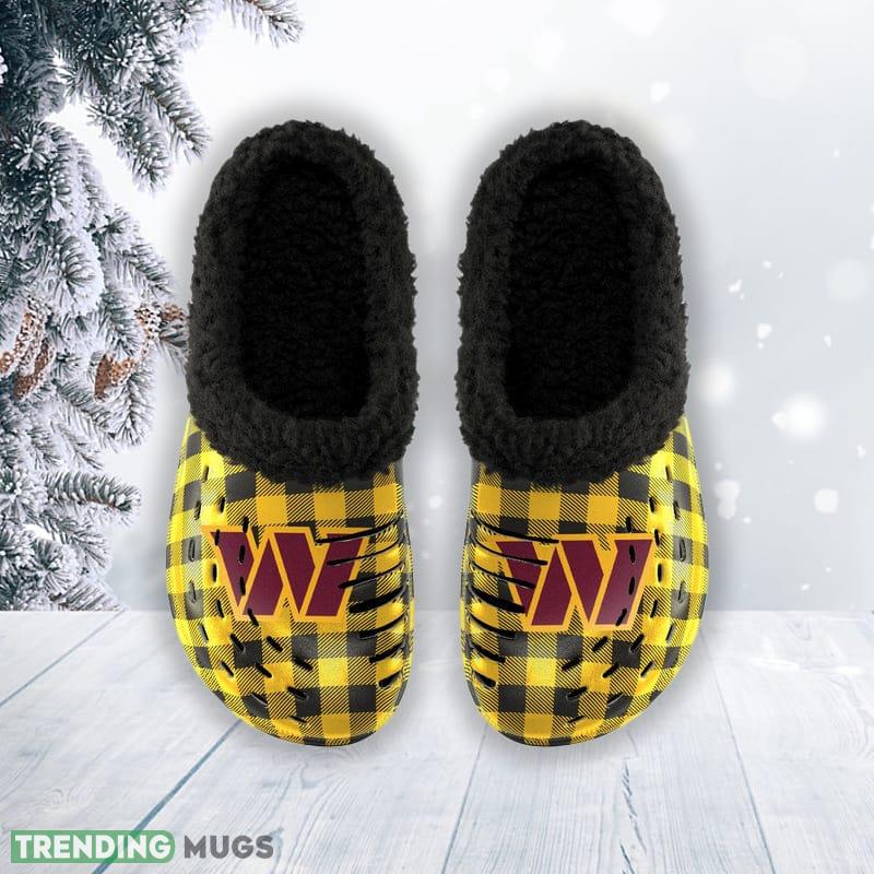 Washington Commanders NFL Men And Women Sherpa Lined Buffalo Check Clog For Fans Clog Shoes Washington Commanders NFL Men And Women Sherpa Lined Buffalo Check Clog For Fans Clog Shoes