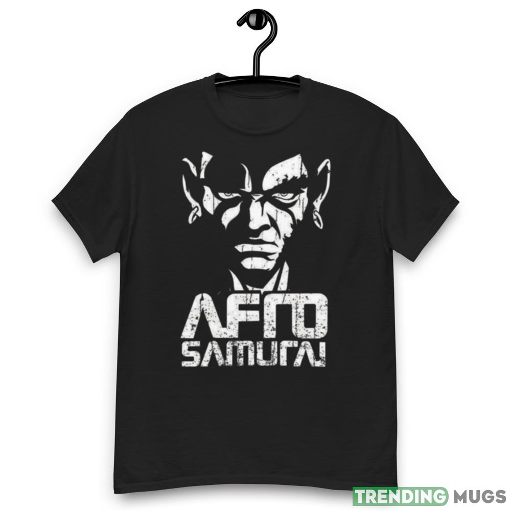 White Graphic Samurai Afro Design Shirts Dark Shirt White Graphic Samurai Afro Design Shirts Dark Shirt