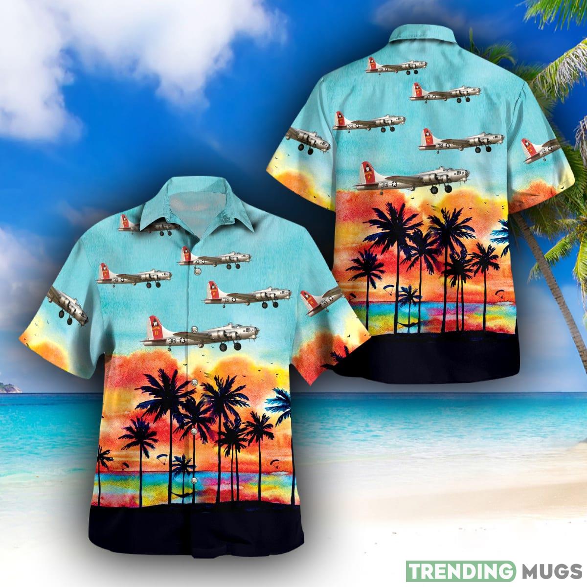 Boeing B-17G Flying Fortress Aluminum Overcast US Air Force Hawaiian Shirt - Boeing B-17G Flying Fortress Aluminum Overcast US Air Force Hawaiian Shirt