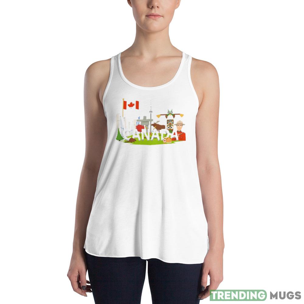 Canadian National Symbols Composition Flat Shirt Light Shirt Canadian National Symbols Composition Flat Shirt Light Shirt