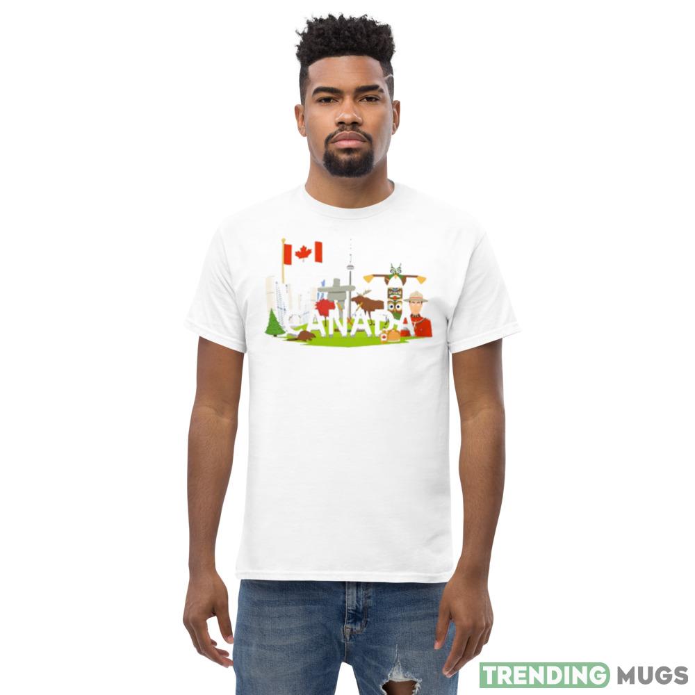 Canadian National Symbols Composition Flat Shirt Light Shirt Canadian National Symbols Composition Flat Shirt Light Shirt