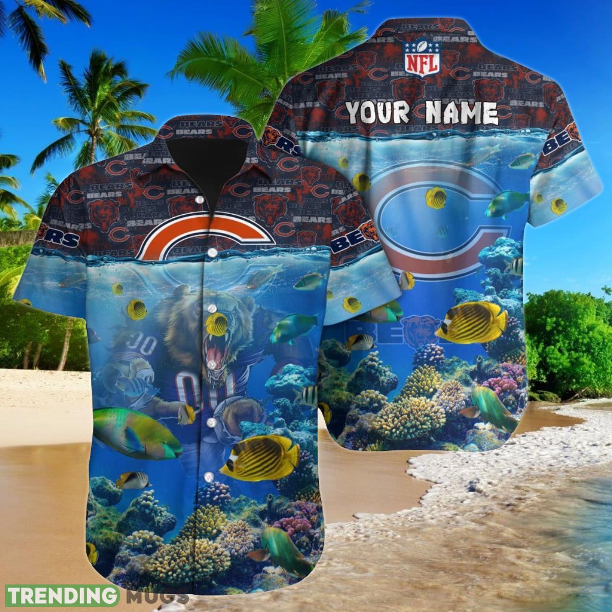 Chicago Bears NFL Football Custom Name Hawaiian Shirt Ideal Gift For Real Fans Product Photo 1