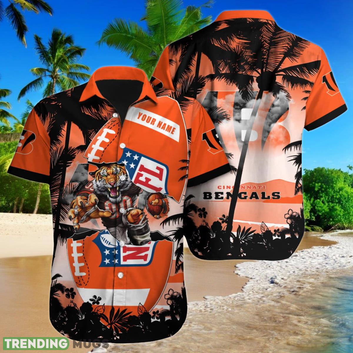 Cincinnati Bengals NFL Football Custom Name Hawaiian Shirt Ideal Gift For Men And Women Fans Product Photo 1