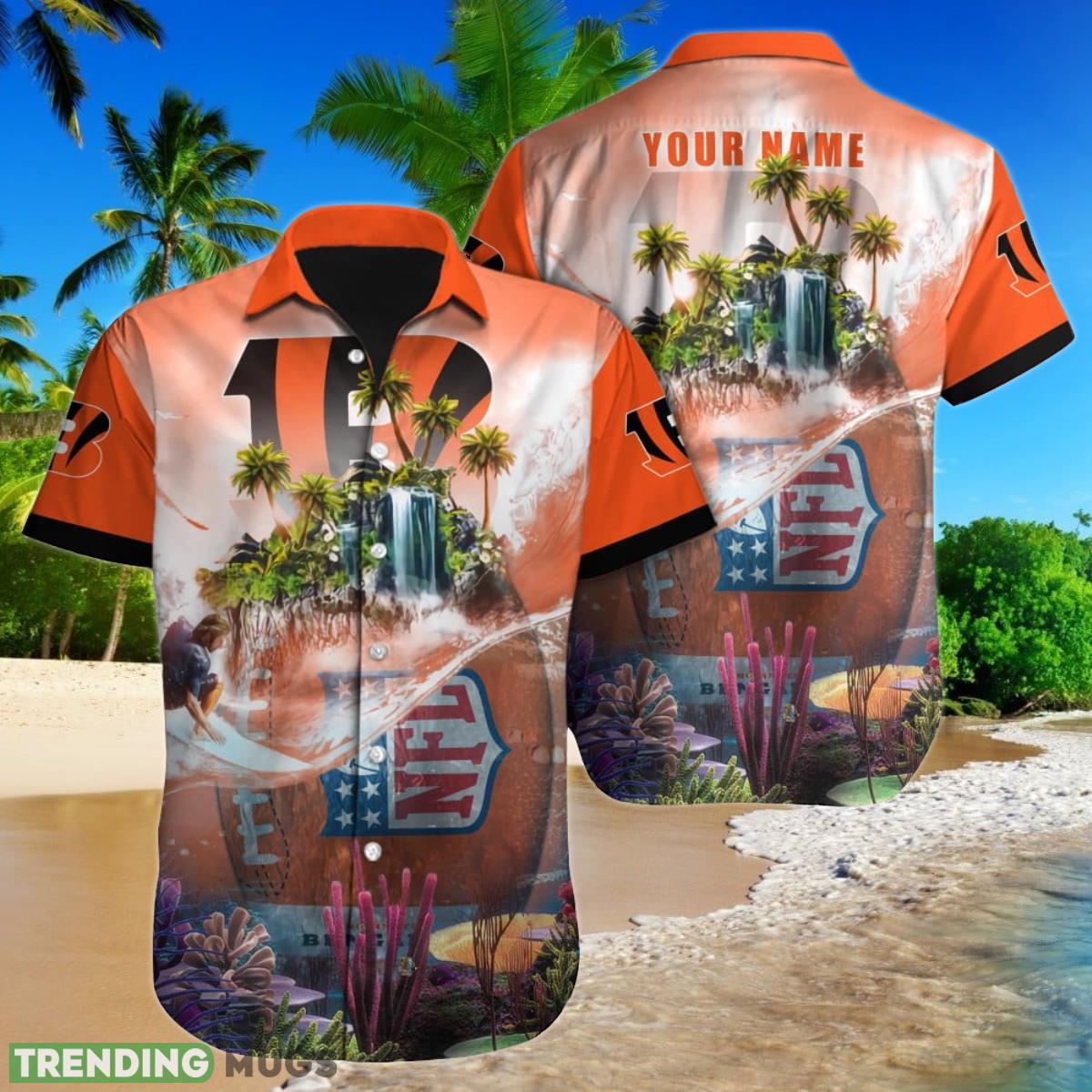 Cincinnati Bengals NFL Football Custom Name Hawaiian Shirt Special Gift For Loyal Fans Product Photo 1