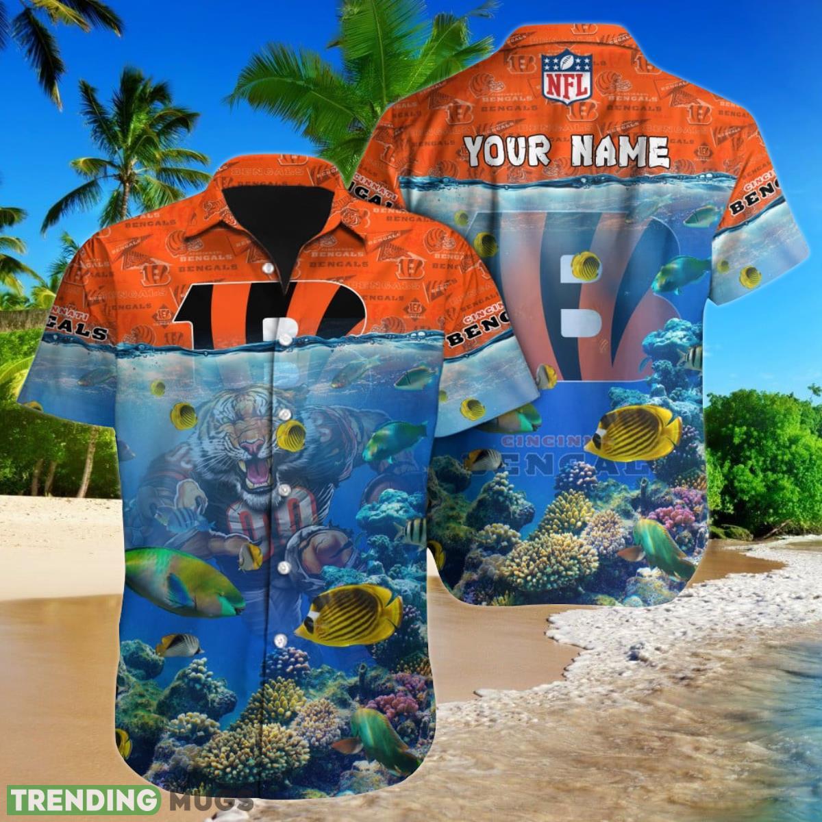 Cincinnati Bengals NFL Football Custom Name Hawaiian Shirt Style Gift For Fans Product Photo 1
