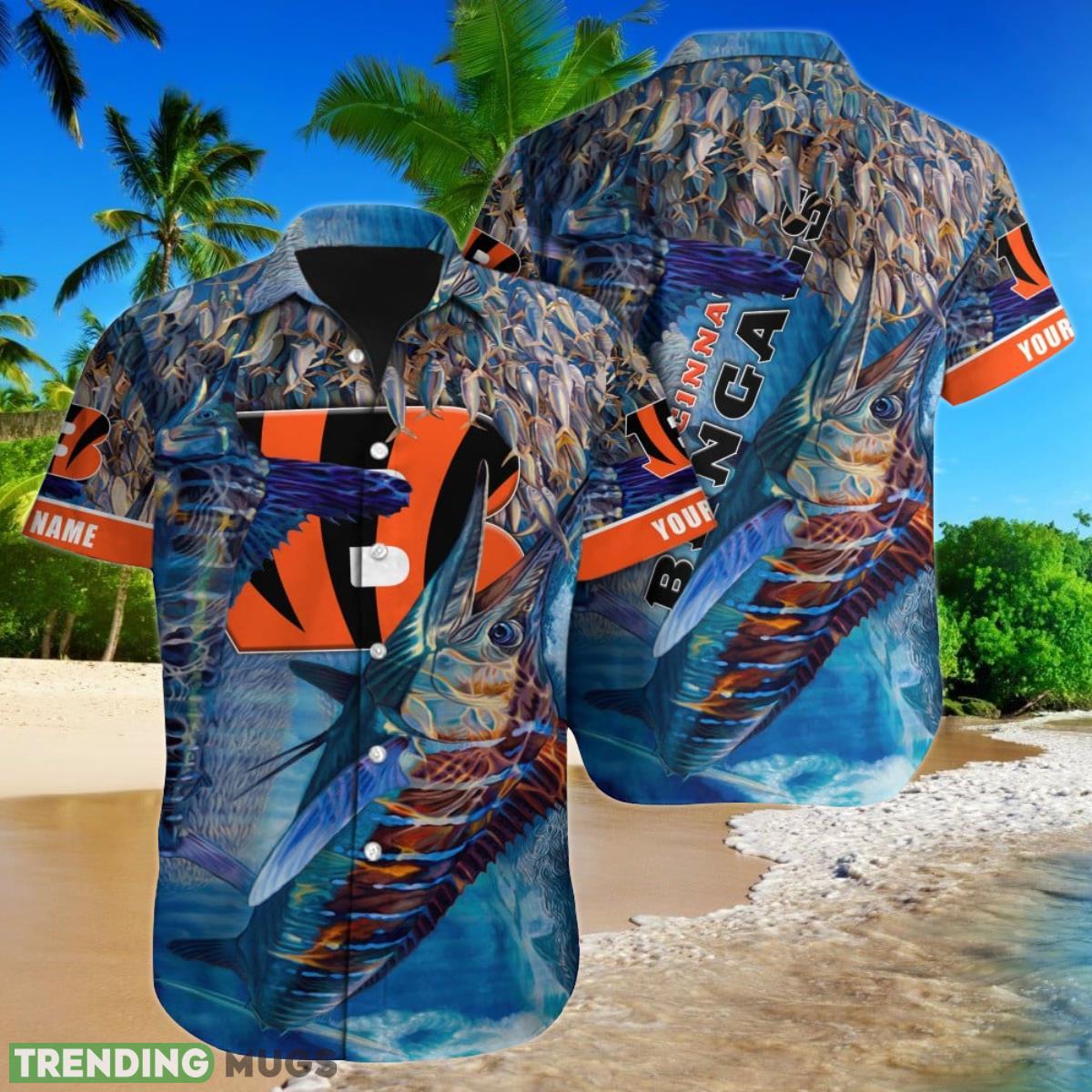 Cincinnati Bengals NFL Football Custom Name Hawaiian Shirt Unique Gift For Men And Women Fans Product Photo 1
