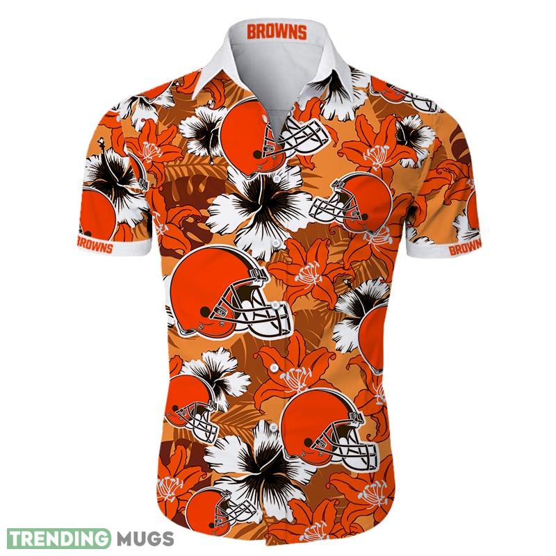 Cleveland Browns Hawaiian Shirt Flower Men And Women For Fans - 2019 Cleveland Browns Hawaiian Shirt Tropical Flower Short Sleeve_1 Cleveland Browns Hawaiian Shirt Flower Men And Women For Fans - 2019 Cleveland Browns Hawaiian Shirt Tropical Flower Short Sleeve_1