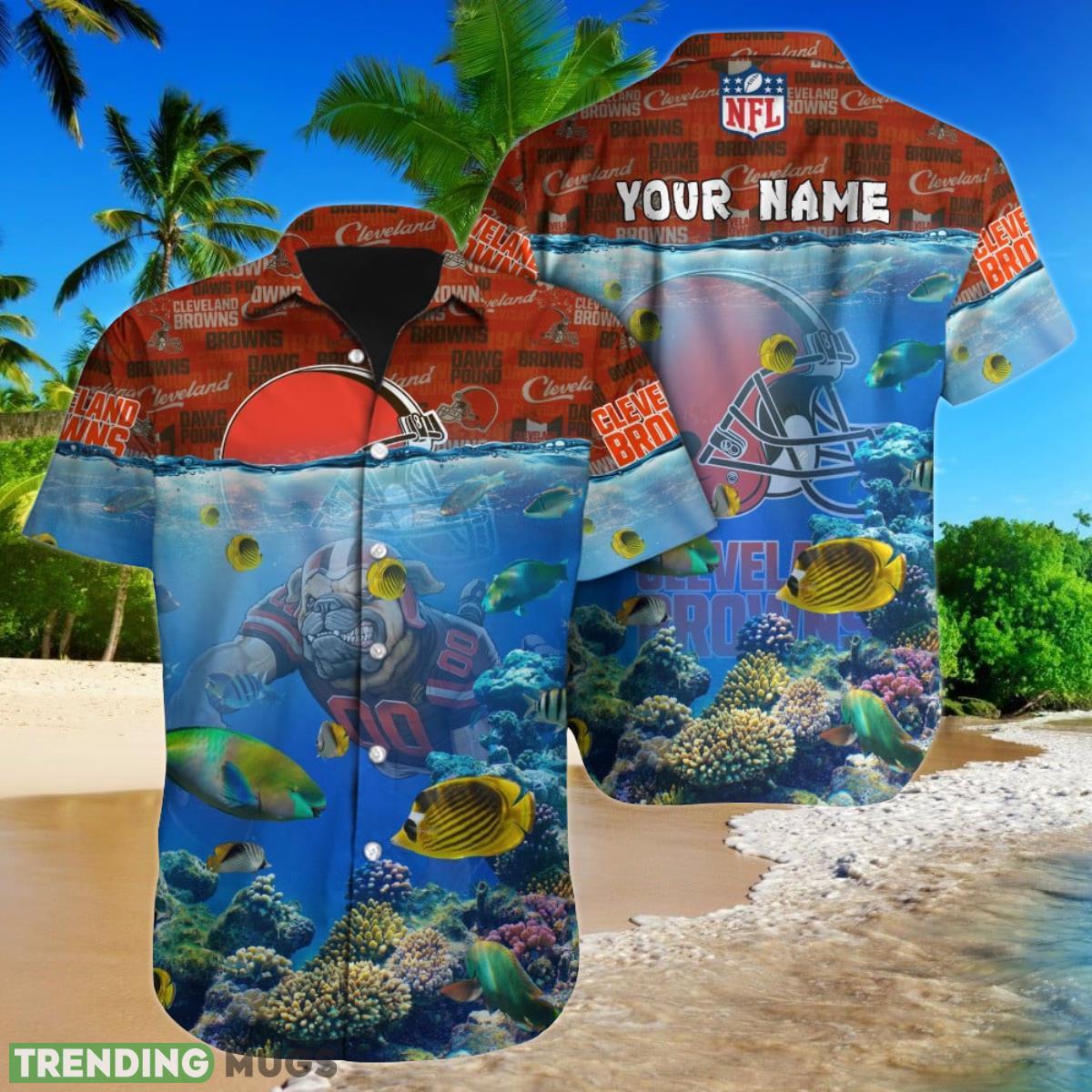 Cleveland Browns NFL Football Custom Name Hawaiian Shirt Best Gift For Men And Women Fans Product Photo 1