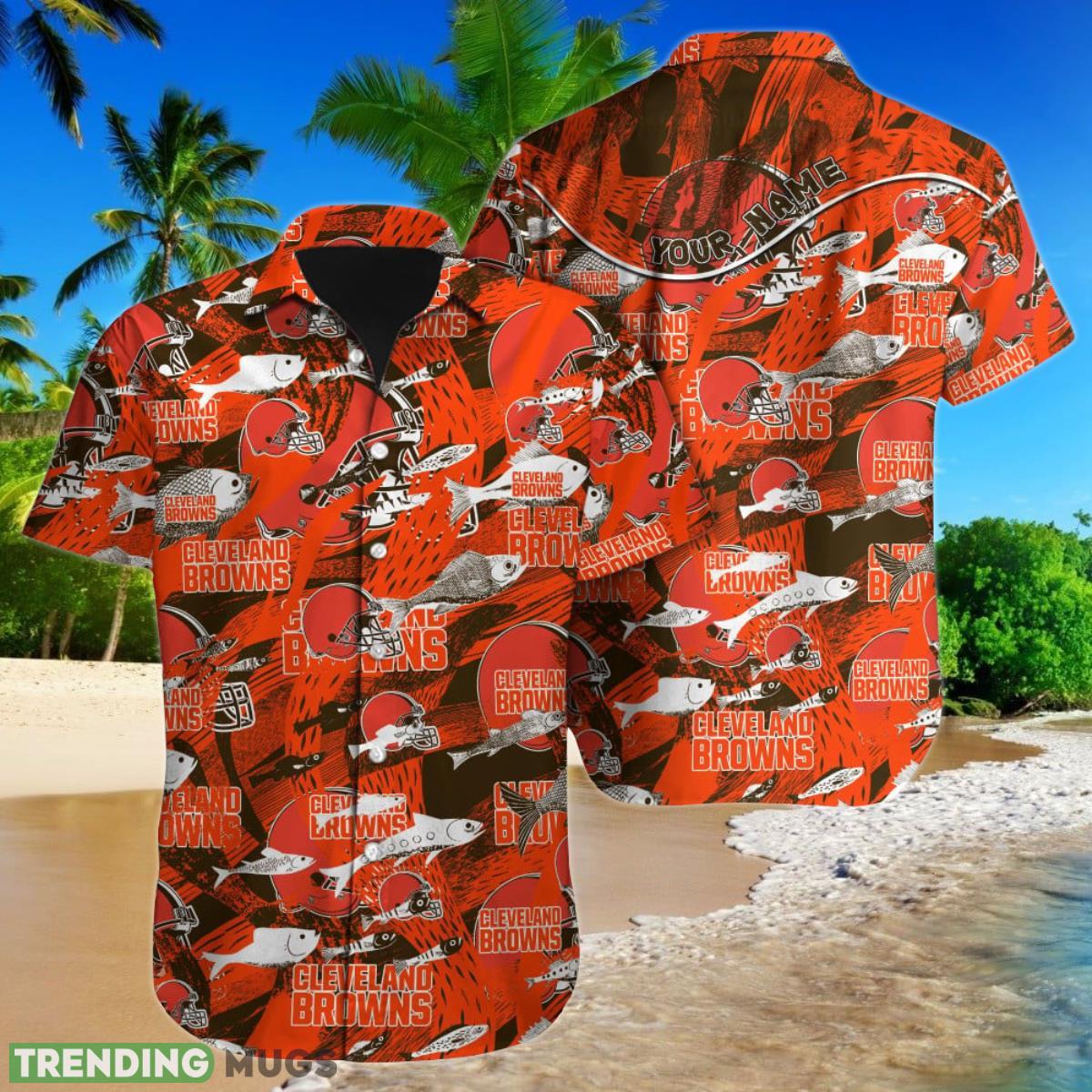 Cleveland Browns NFL Football Custom Name Hawaiian Shirt Ideal Gift For Fans Product Photo 1