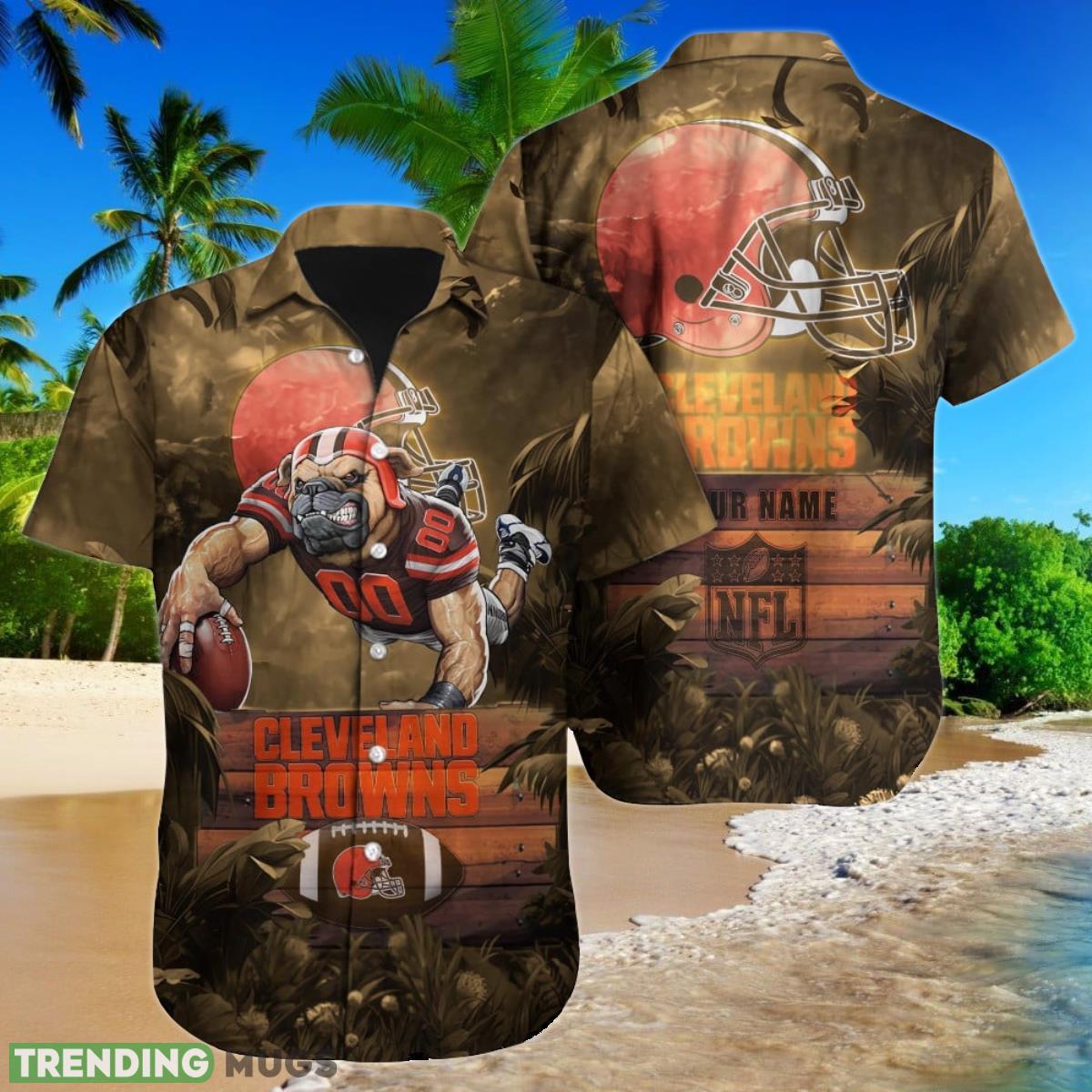 Cleveland Browns NFL Football Custom Name Hawaiian Shirt Ideal Gift For Men And Women Fans Product Photo 1