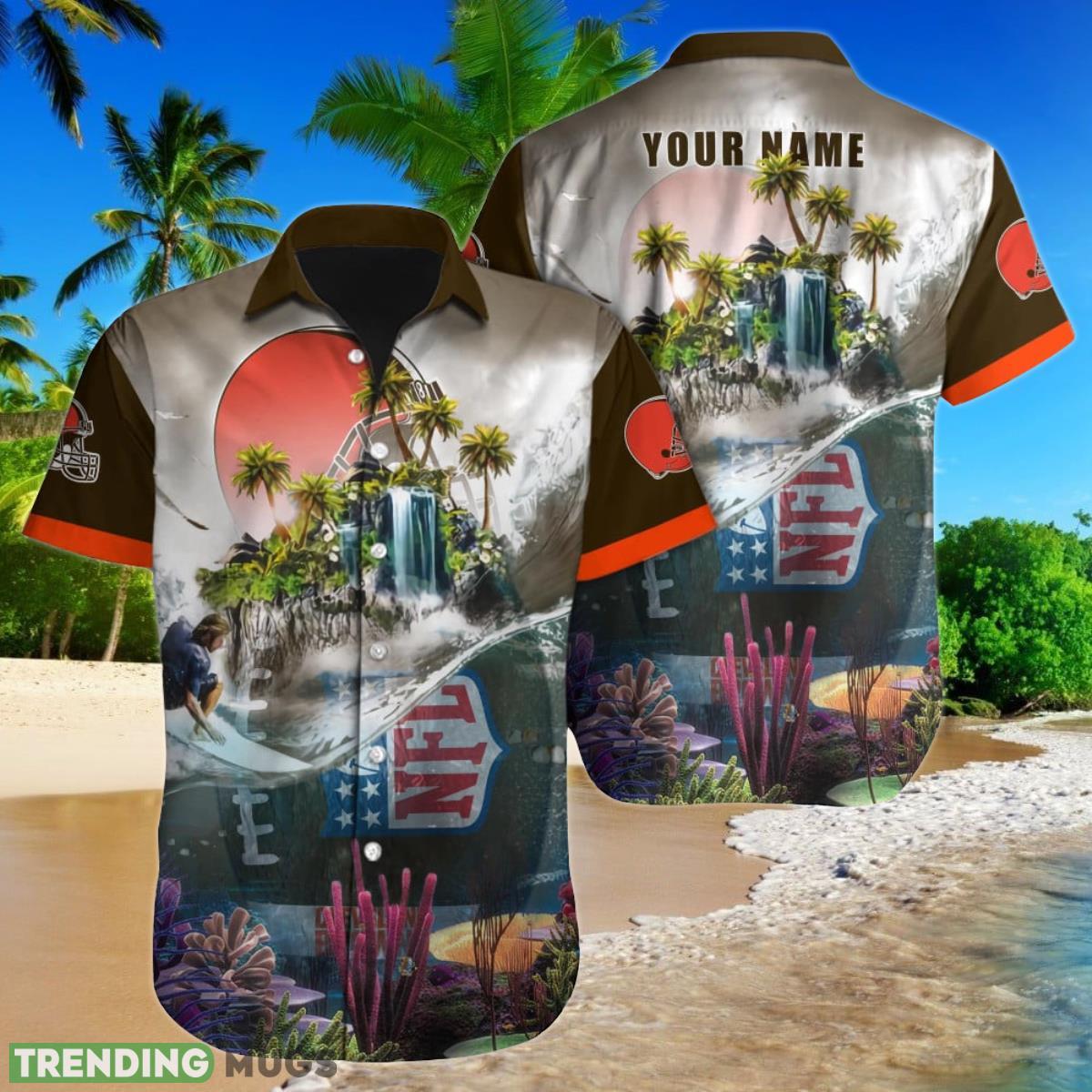 Cleveland Browns NFL Football Custom Name Hawaiian Shirt Unique Gift For Fans Product Photo 1