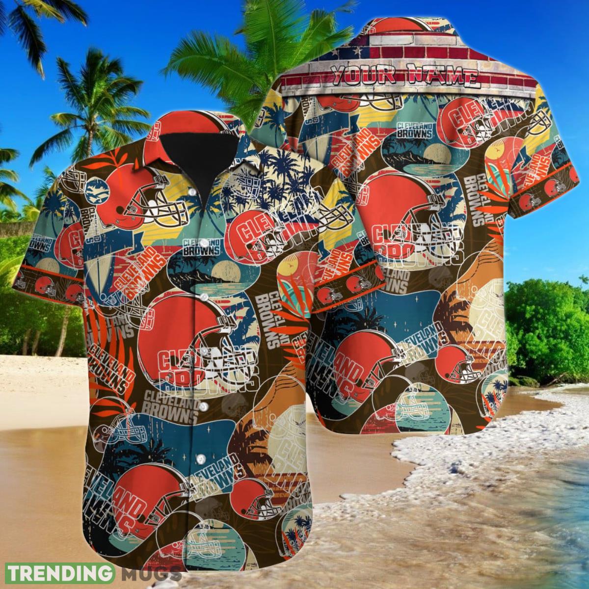 Cleveland Browns NFL NFL Football Custom Name Hawaiian Shirt Style Gift For Loyal Fans Product Photo 1 Cleveland Browns NFL NFL Football Custom Name Hawaiian Shirt Style Gift For Loyal Fans Product Photo 1