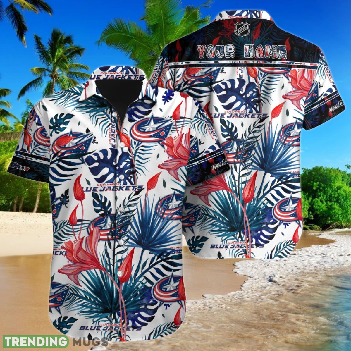 Columbus Blue Jackets NHLCustom Name Hawaiian Shirt For Men Women Gift For Fans Product Photo 1 Columbus Blue Jackets NHLCustom Name Hawaiian Shirt For Men Women Gift For Fans Product Photo 1