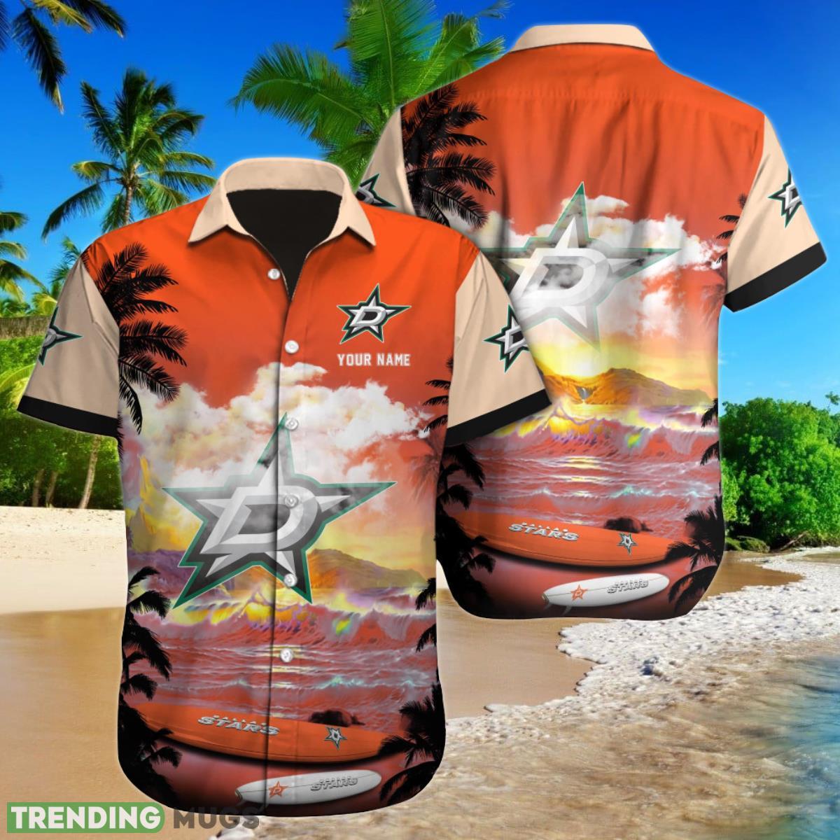 Dallas Stars NHL Custom Name Hawaiian Shirt For Men Women Gift For Fans Product Photo 1 Dallas Stars NHL Custom Name Hawaiian Shirt For Men Women Gift For Fans Product Photo 1