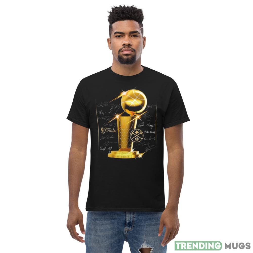 Denver Nuggets 2023 NBA Finals Champions Triple Threat Roster Signatures Men’s Shirt Dark Shirt Denver Nuggets 2023 NBA Finals Champions Triple Threat Roster Signatures Men’s Shirt Dark Shirt