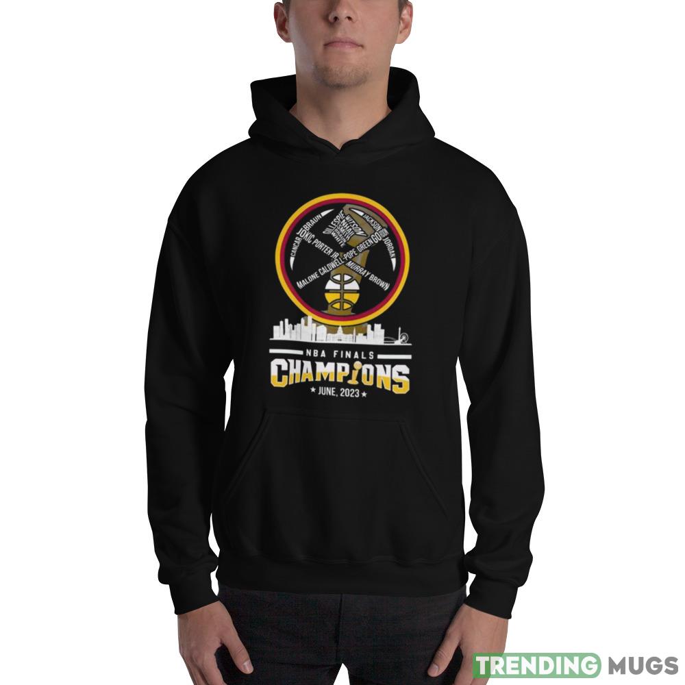 Denver Nuggets Players Names 2023 NBA Finals Champions Trophy shirt Dark Shirt Denver Nuggets Players Names 2023 NBA Finals Champions Trophy shirt Dark Shirt