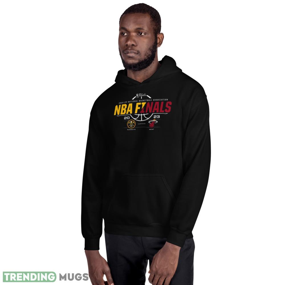 Denver Nuggets vs. Miami Heat 2023 NBA Finals Matchup T Shirt Dark Shirt Denver Nuggets vs. Miami Heat 2023 NBA Finals Matchup T Shirt Dark Shirt