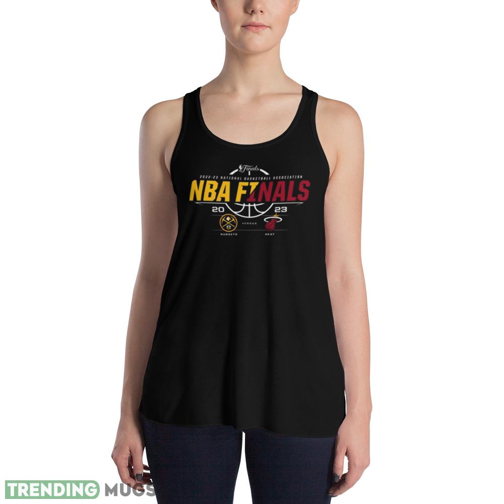 Denver Nuggets vs. Miami Heat 2023 NBA Finals Matchup T Shirt Dark Shirt Denver Nuggets vs. Miami Heat 2023 NBA Finals Matchup T Shirt Dark Shirt