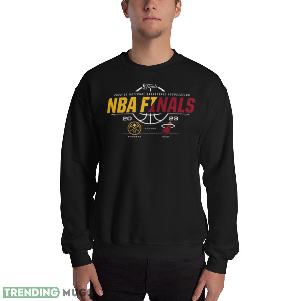 Denver Nuggets vs. Miami Heat 2023 NBA Finals Matchup T Shirt - 18000 Unisex Heavy Blend Crewneck Sweatshirt Denver Nuggets vs. Miami Heat 2023 NBA Finals Matchup T Shirt - 18000 Unisex Heavy Blend Crewneck Sweatshirt
