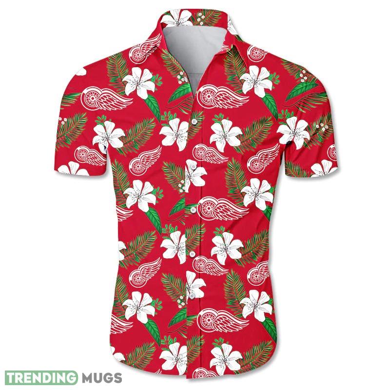 Detroit Red Wings Hawaiian Shirt Flower Men And Women For Fans - Detroit Red Wings Hawaiian Shirt Tropical Flower summer_1 Detroit Red Wings Hawaiian Shirt Flower Men And Women For Fans - Detroit Red Wings Hawaiian Shirt Tropical Flower summer_1