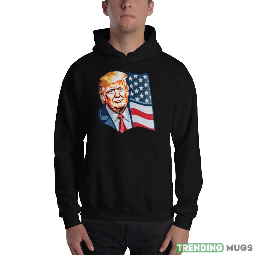 Donald Trump Pop Art With American Flag Waving Shirt Dark Shirt Donald Trump Pop Art With American Flag Waving Shirt Dark Shirt