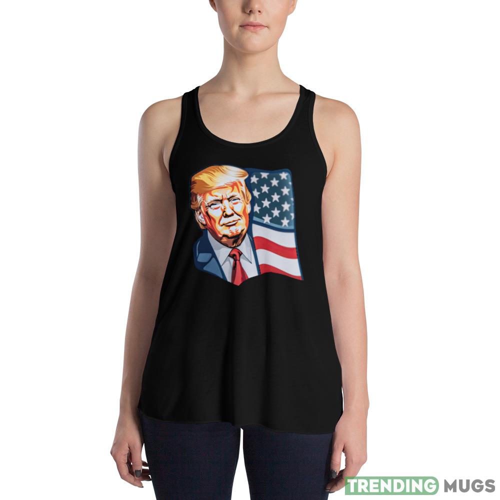 Donald Trump Pop Art With American Flag Waving Shirt Dark Shirt Donald Trump Pop Art With American Flag Waving Shirt Dark Shirt