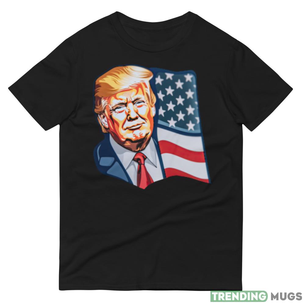 Donald Trump Pop Art With American Flag Waving Shirt Dark Shirt Donald Trump Pop Art With American Flag Waving Shirt Dark Shirt
