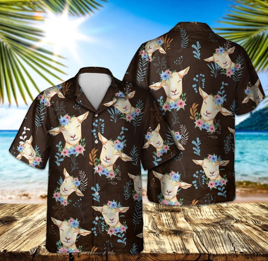 Funny Floral Goat Hawaiian Shirt Unisex Goat Hawaiian Shirts Goat Lovers Goat Shirt Goat Button Up Shirt - 060623-095908 Funny Floral Goat Hawaiian Shirt Unisex Goat Hawaiian Shirts Goat Lovers Goat Shirt Goat Button Up Shirt - 060623-095908
