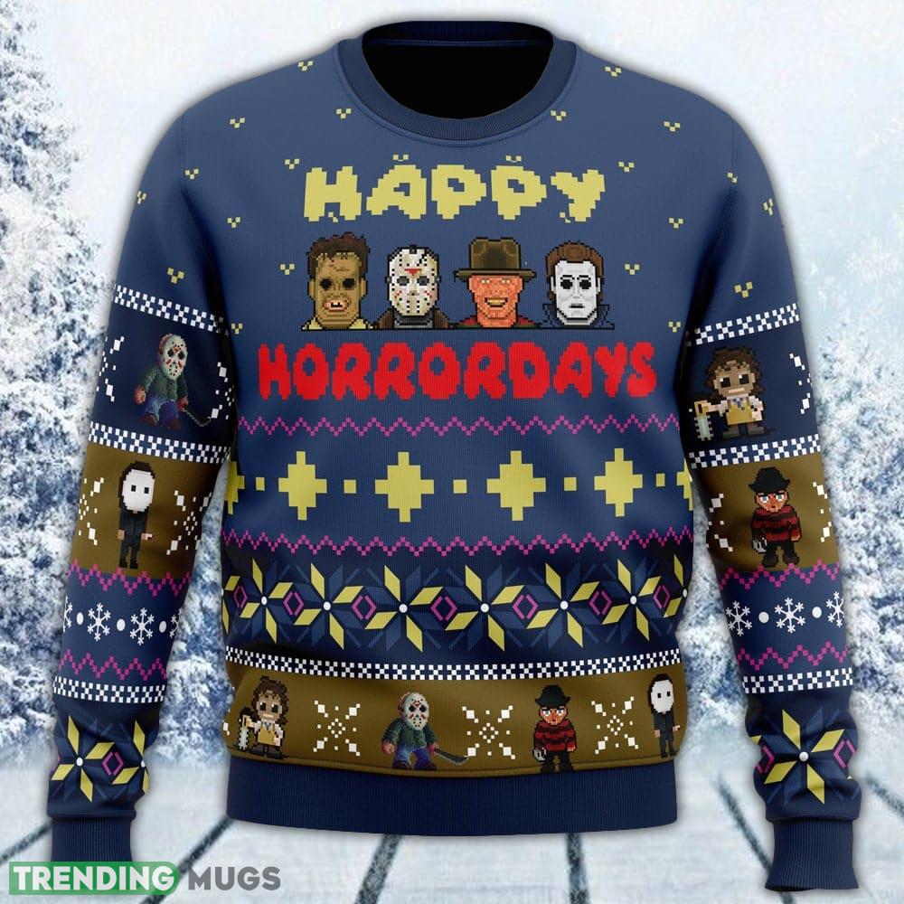 Happy Horrordays Halloween Ugly Sweater Men And Women Gift For Christmas - Happy Horrordays Halloween Ugly Christmas Sweater_1 Happy Horrordays Halloween Ugly Sweater Men And Women Gift For Christmas - Happy Horrordays Halloween Ugly Christmas Sweater_1