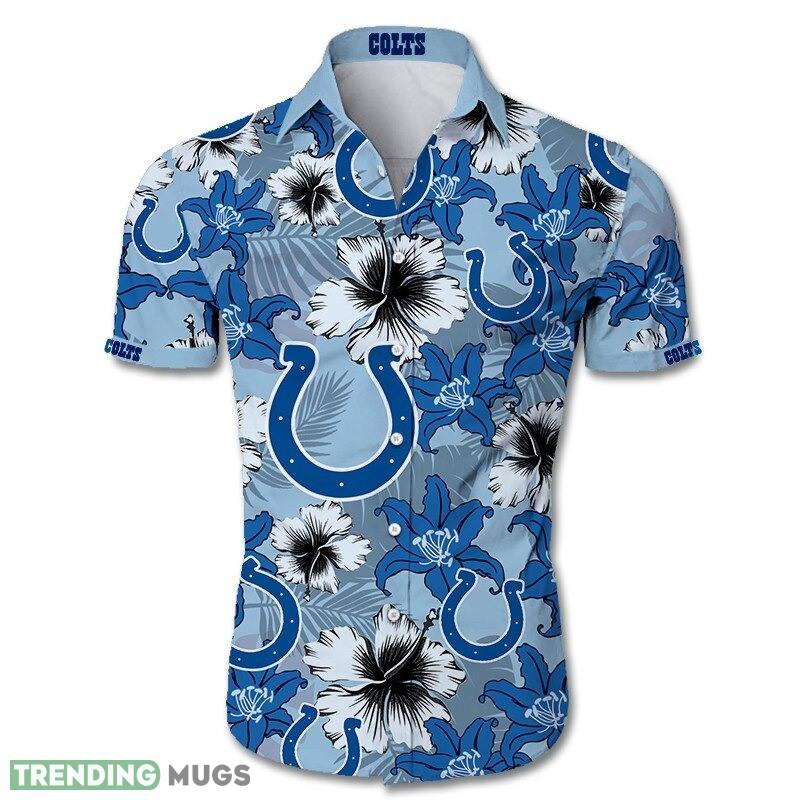 Indianapolis Colts Hawaiian Shirt Flower Men And Women For Fans - Indianapolis Colts Hawaiian Shirt Tropical Flower Short Sleeve_1 Indianapolis Colts Hawaiian Shirt Flower Men And Women For Fans - Indianapolis Colts Hawaiian Shirt Tropical Flower Short Sleeve_1