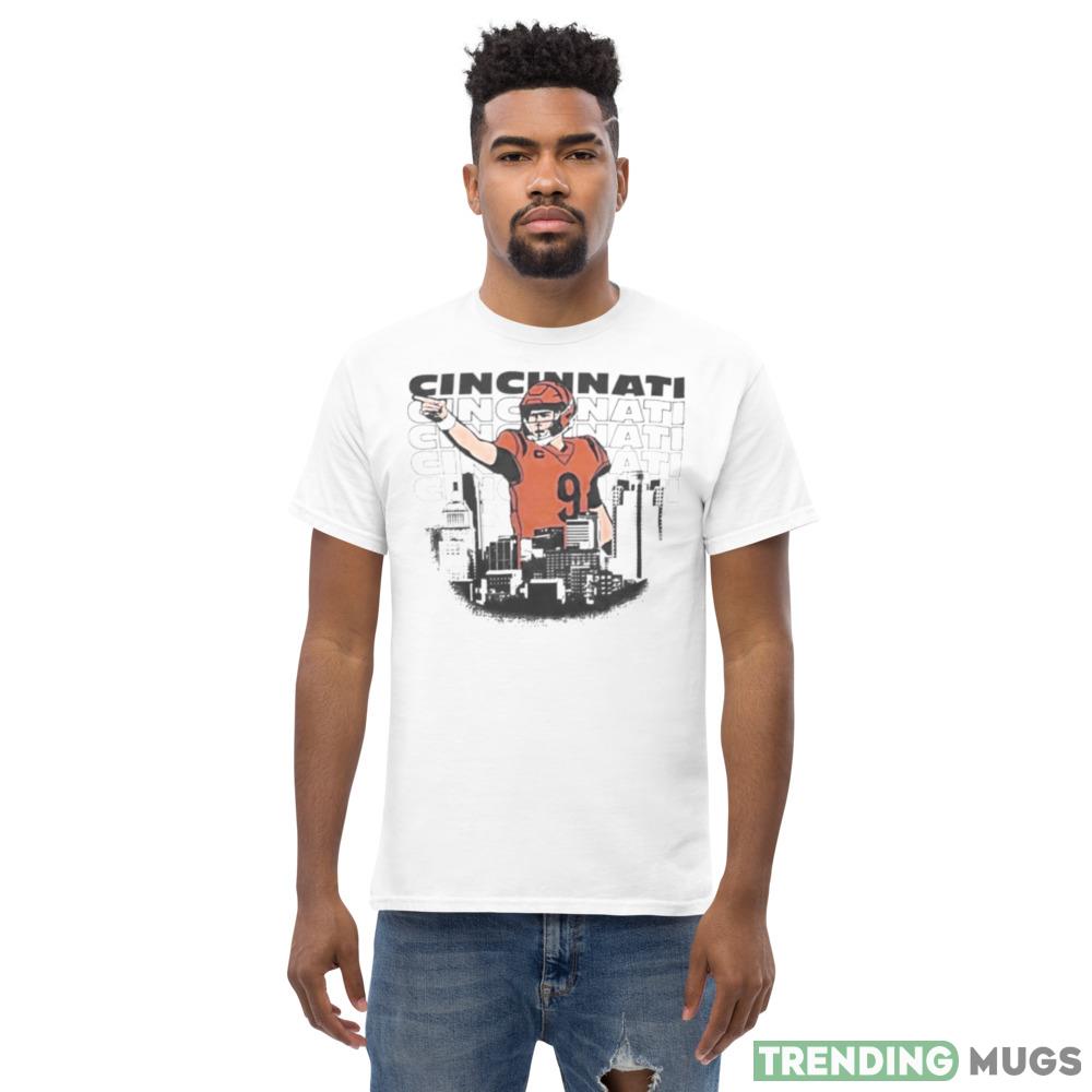 joe Burrow no 9 Cincinnati skyline shirt Light Shirt joe Burrow no 9 Cincinnati skyline shirt Light Shirt