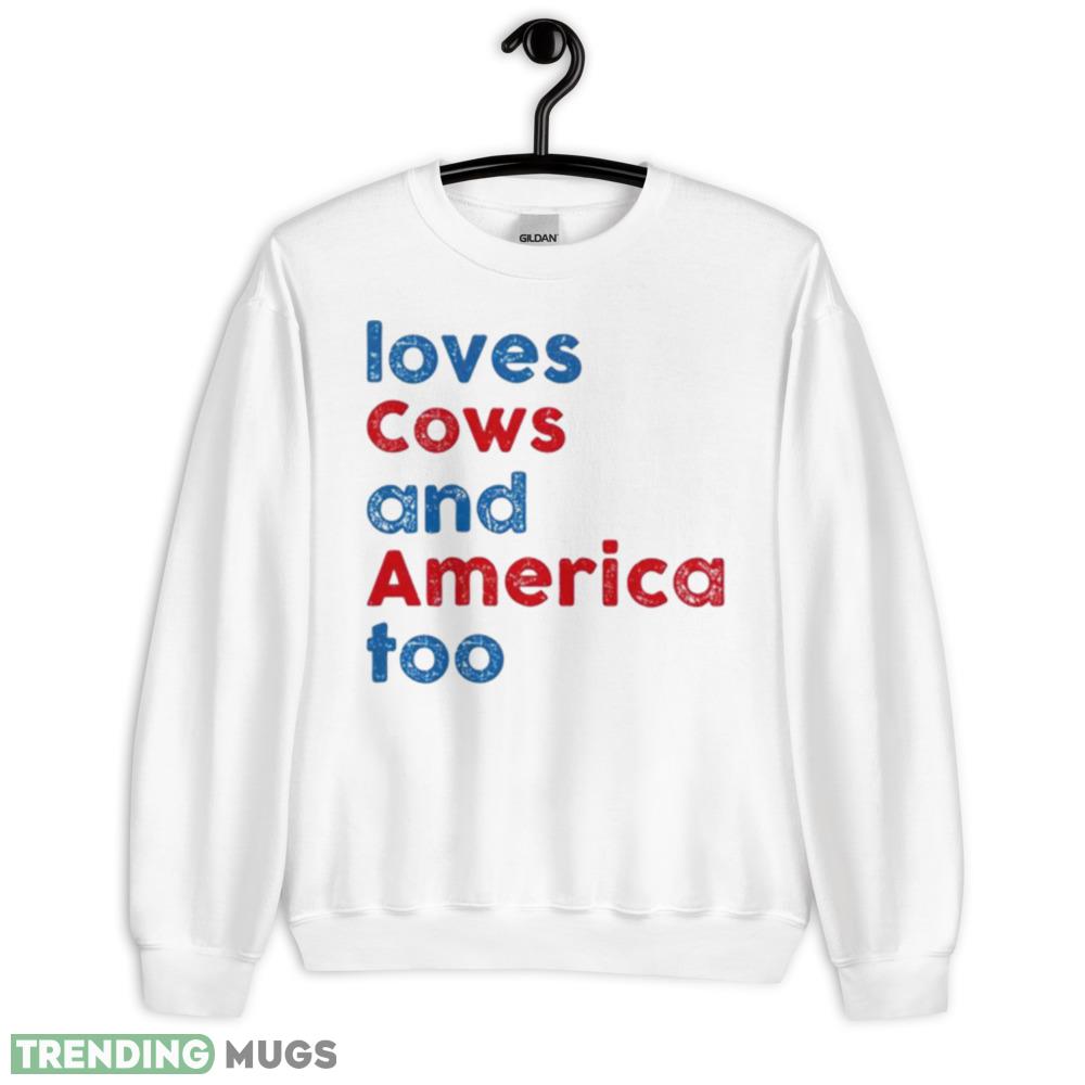 love cows and America too shirt - 18000 Unisex Heavy Blend Crewneck Sweatshirt love cows and America too shirt - 18000 Unisex Heavy Blend Crewneck Sweatshirt