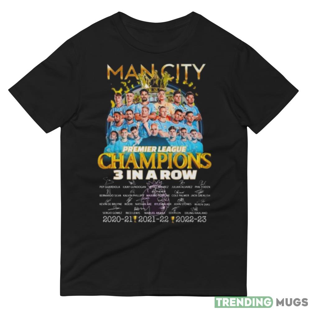 Man City Premier League Champions 3 In A Row 2020 2023 Signatures Shirt Dark Shirt Man City Premier League Champions 3 In A Row 2020 2023 Signatures Shirt Dark Shirt