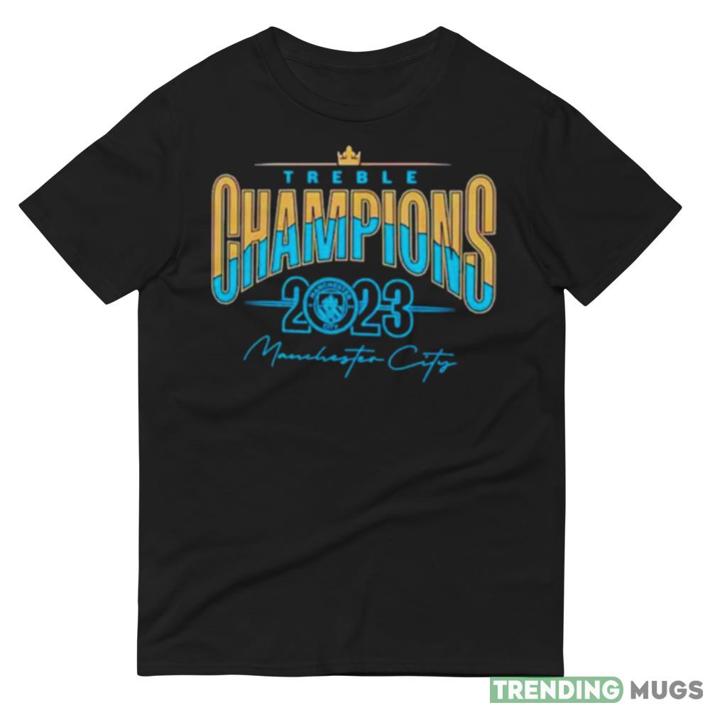 Manchester City 2022 23 Treble Champions T Shirt Dark Shirt Manchester City 2022 23 Treble Champions T Shirt Dark Shirt