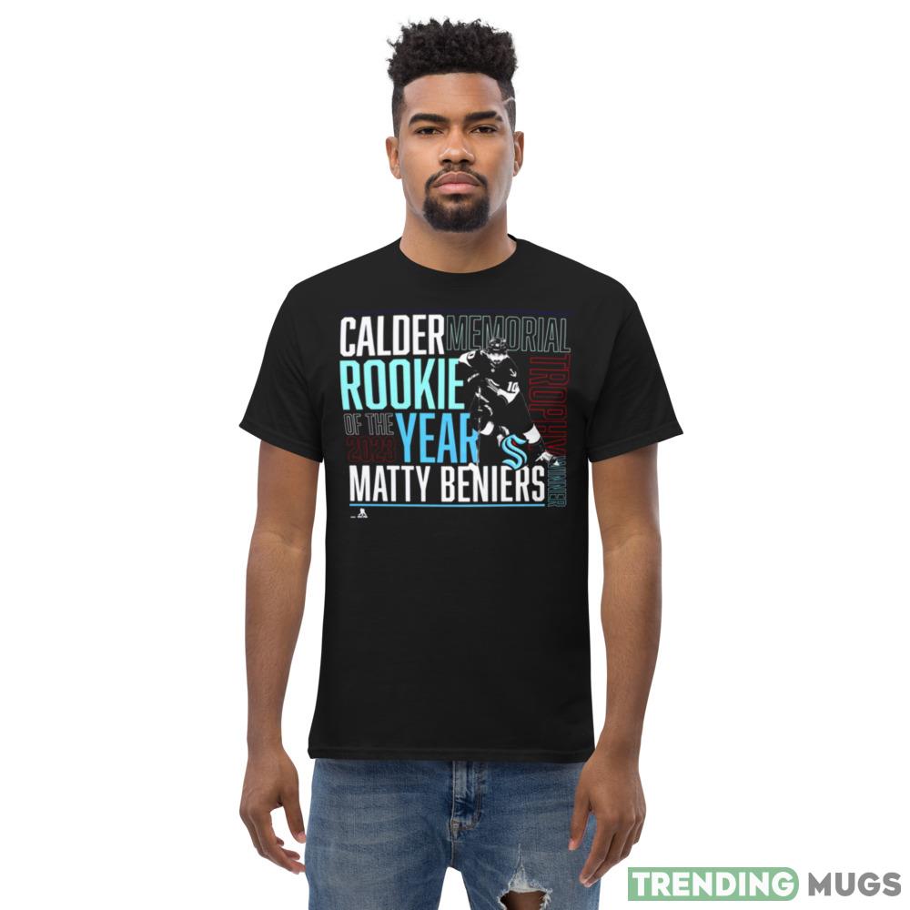 Matty Beniers Seattle Kraken 2023 Calder Trophy Winner T Shirt Dark Shirt Matty Beniers Seattle Kraken 2023 Calder Trophy Winner T Shirt Dark Shirt