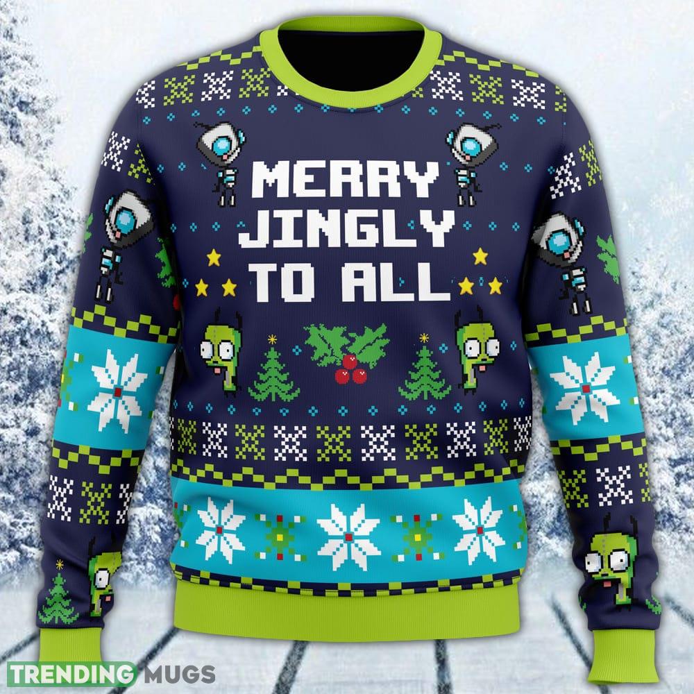 Merry Jingly Invader Zim Ugly Sweater Men And Women Gift For Christmas - Merry Jingly Invader Zim Ugly Christmas Sweater_1 Merry Jingly Invader Zim Ugly Sweater Men And Women Gift For Christmas - Merry Jingly Invader Zim Ugly Christmas Sweater_1