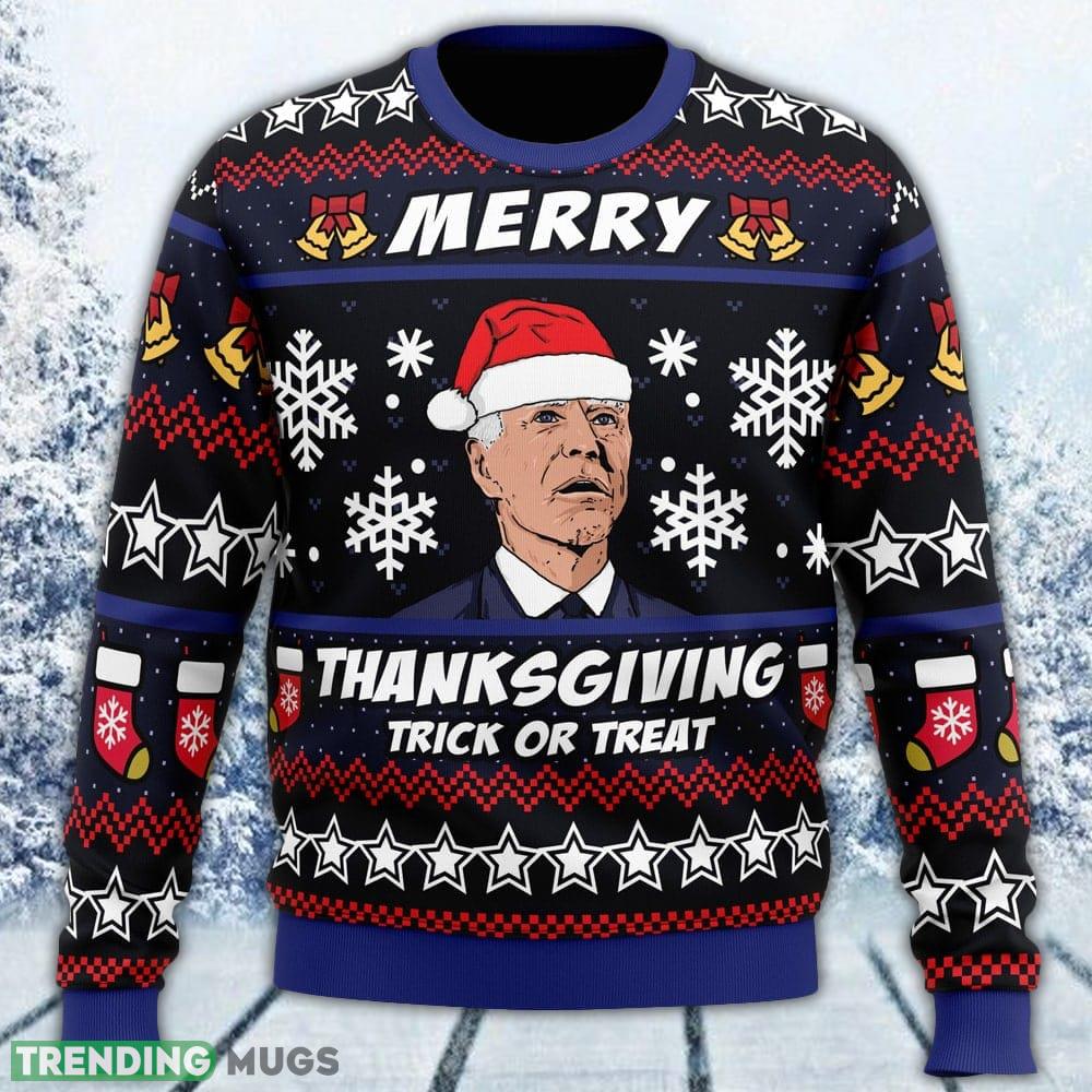 Merry Thanksgiving Biden Ugly Sweater Men And Women Gift For Christmas - Merry Thanksgiving Biden Ugly Christmas Sweater_1