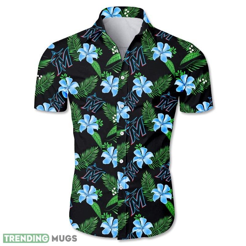 Miami Marlins Hawaiian Shirt flower Men And Women For Fans - Miami Marlins Hawaiian Shirt Tropical flower gift for fans_1 Miami Marlins Hawaiian Shirt flower Men And Women For Fans - Miami Marlins Hawaiian Shirt Tropical flower gift for fans_1