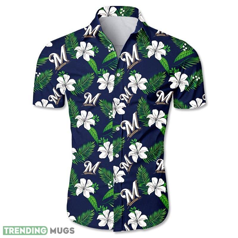 Milwaukee Brewers Hawaiian Shirt flower Men And Women For Fans - Milwaukee Brewers Hawaiian Shirt Tropical flower gift for fans_1 Milwaukee Brewers Hawaiian Shirt flower Men And Women For Fans - Milwaukee Brewers Hawaiian Shirt Tropical flower gift for fans_1
