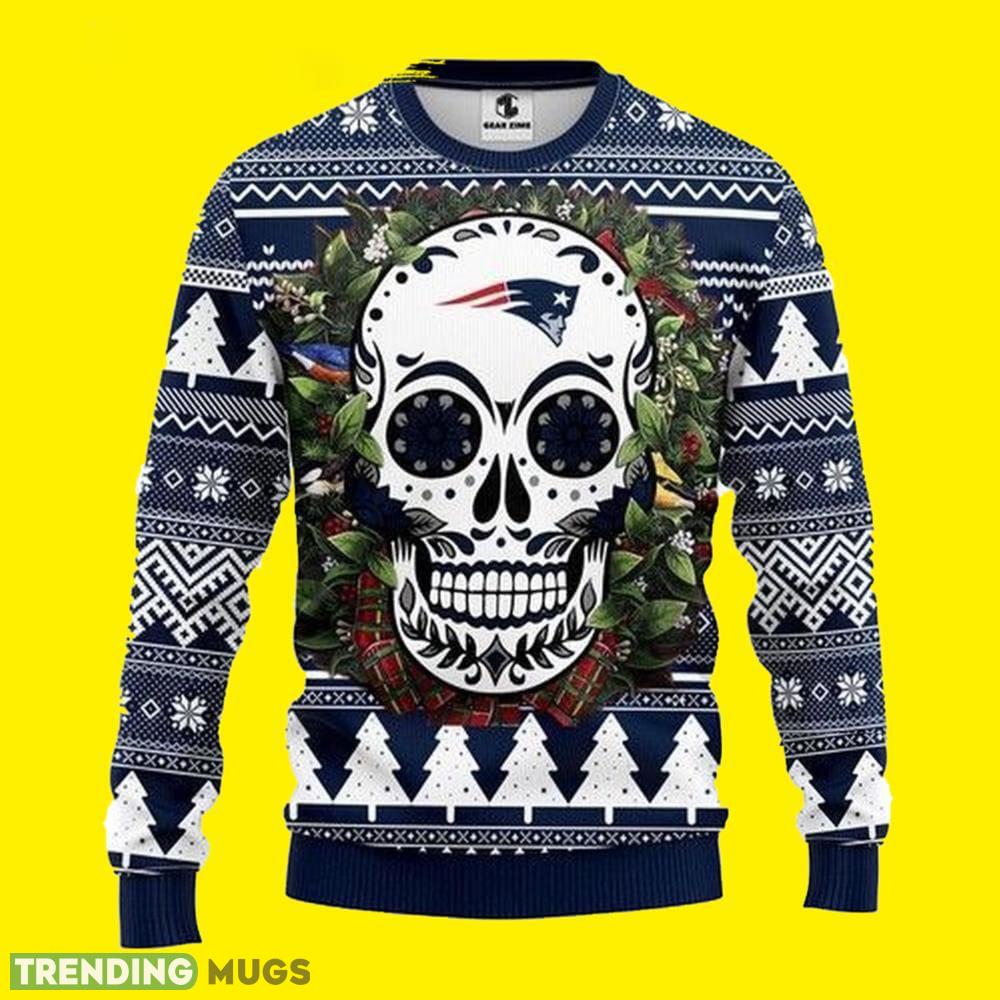 Nfl Skull Flower New England Patriots Ugly Christmas Sweater Gift For Men And Women - Nfl Skull Flower New England Patriots Ugly Christmas Sweater Gift For Men And Women Nfl Skull Flower New England Patriots Ugly Christmas Sweater Gift For Men And Women - Nfl Skull Flower New England Patriots Ugly Christmas Sweater Gift For Men And Women