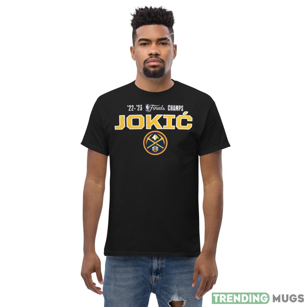 Nikola Jokic Denver Nuggets 2023 NBA Finals Champions Dunk Name & Number T Shirt Dark Shirt Nikola Jokic Denver Nuggets 2023 NBA Finals Champions Dunk Name & Number T Shirt Dark Shirt