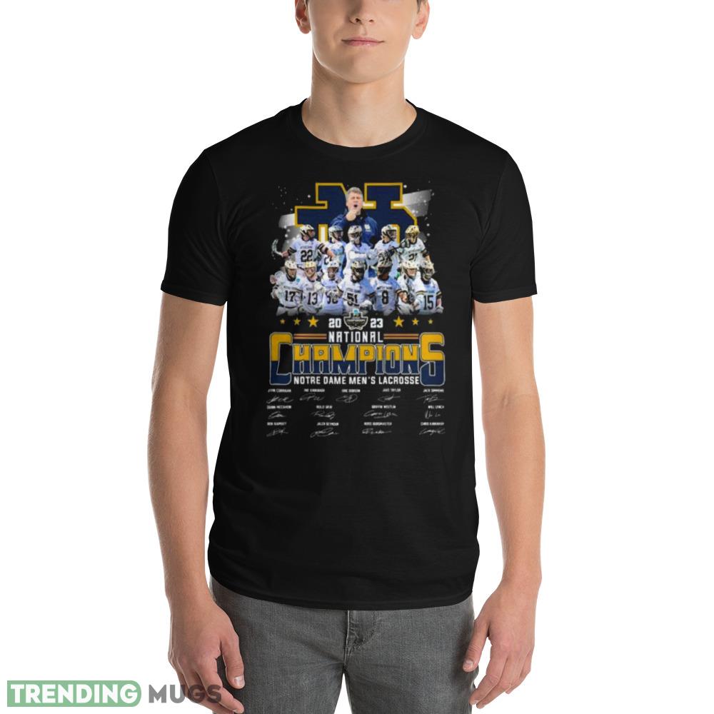 Notre Dame Fighting Irish Men’s Lacrosse 2023 National Champions Signatures shirt Dark Shirt Notre Dame Fighting Irish Men’s Lacrosse 2023 National Champions Signatures shirt Dark Shirt