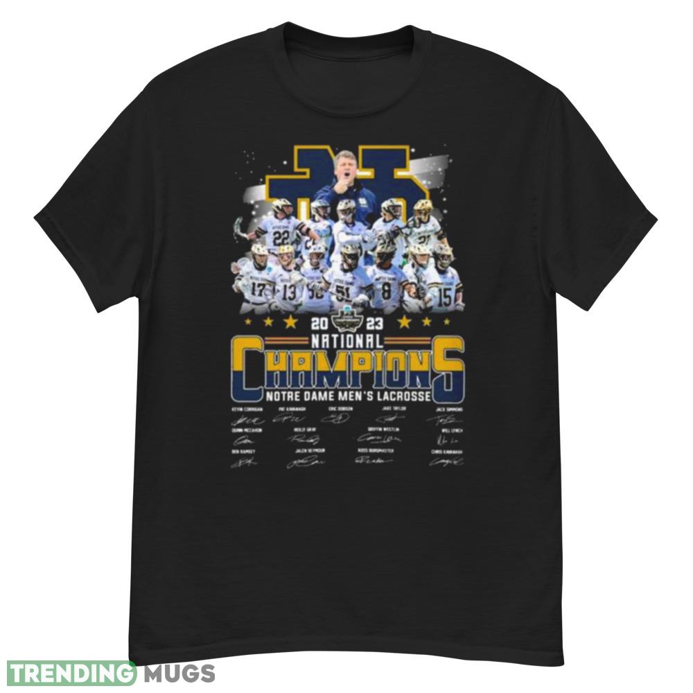 Notre Dame Fighting Irish Men’s Lacrosse 2023 National Champions Signatures shirt Dark Shirt Notre Dame Fighting Irish Men’s Lacrosse 2023 National Champions Signatures shirt Dark Shirt