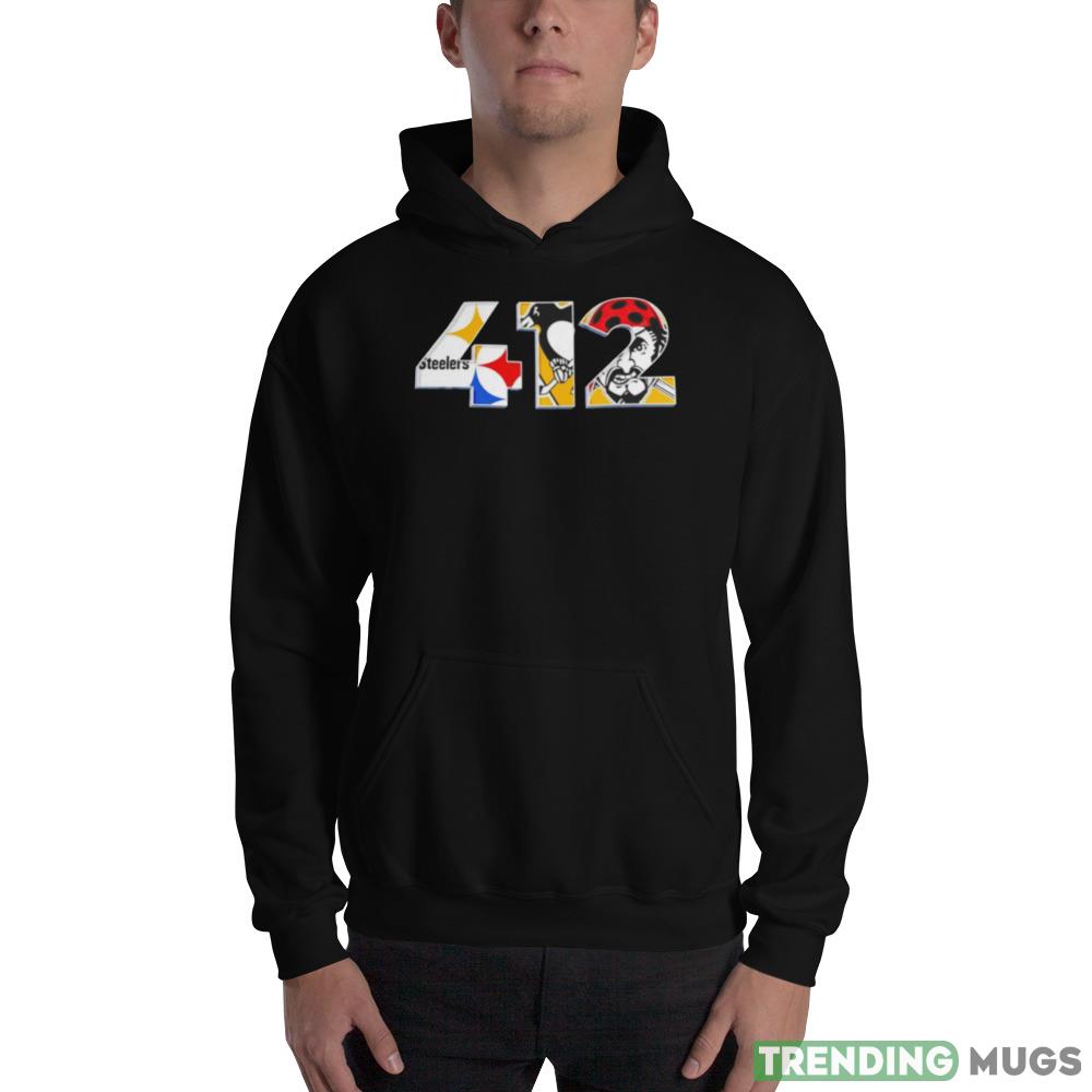 pittsburgh Steelers Penguins and Pirates 412 shirt Dark Shirt pittsburgh Steelers Penguins and Pirates 412 shirt Dark Shirt