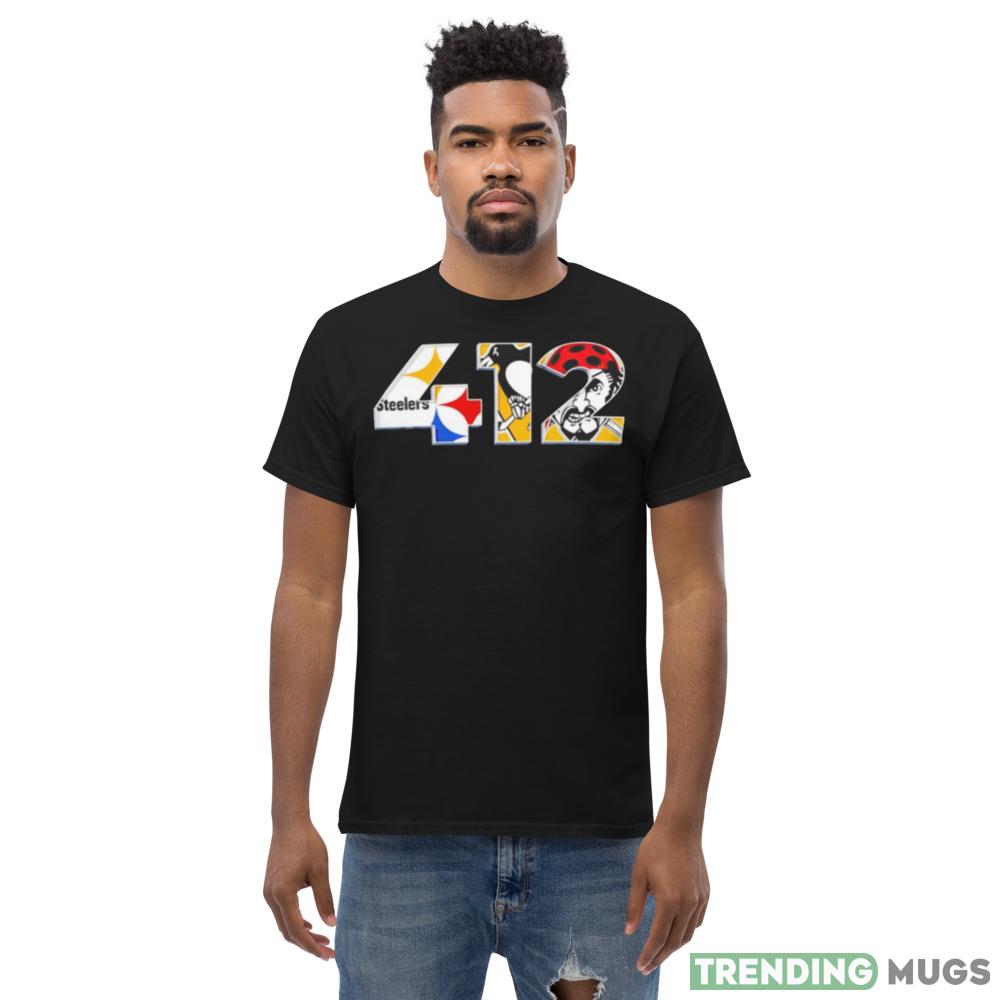 pittsburgh Steelers Penguins and Pirates 412 shirt Dark Shirt pittsburgh Steelers Penguins and Pirates 412 shirt Dark Shirt