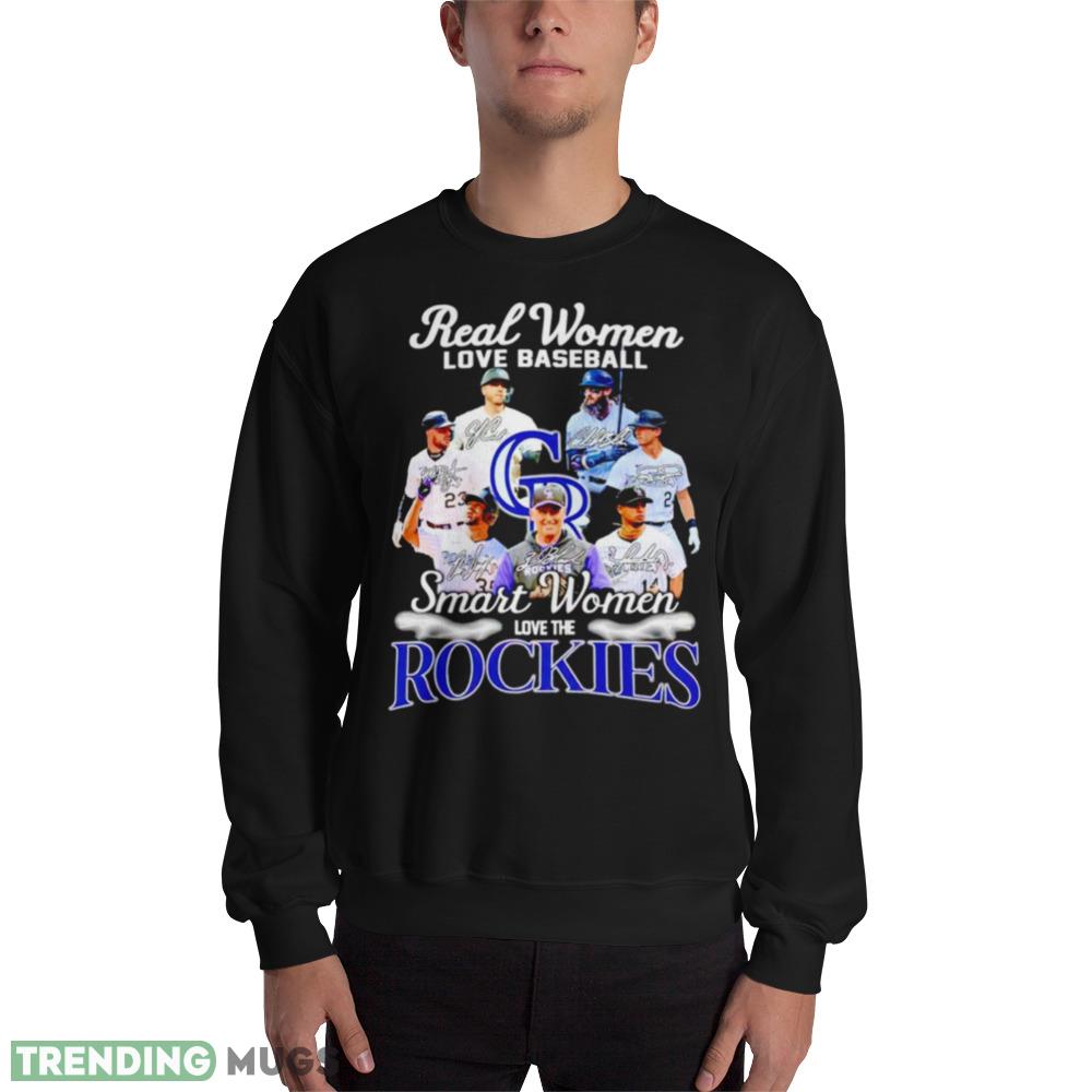 Real Women love baseball smart women love the Rockies signatures shirt - 18000 Unisex Heavy Blend Crewneck Sweatshirt Real Women love baseball smart women love the Rockies signatures shirt - 18000 Unisex Heavy Blend Crewneck Sweatshirt