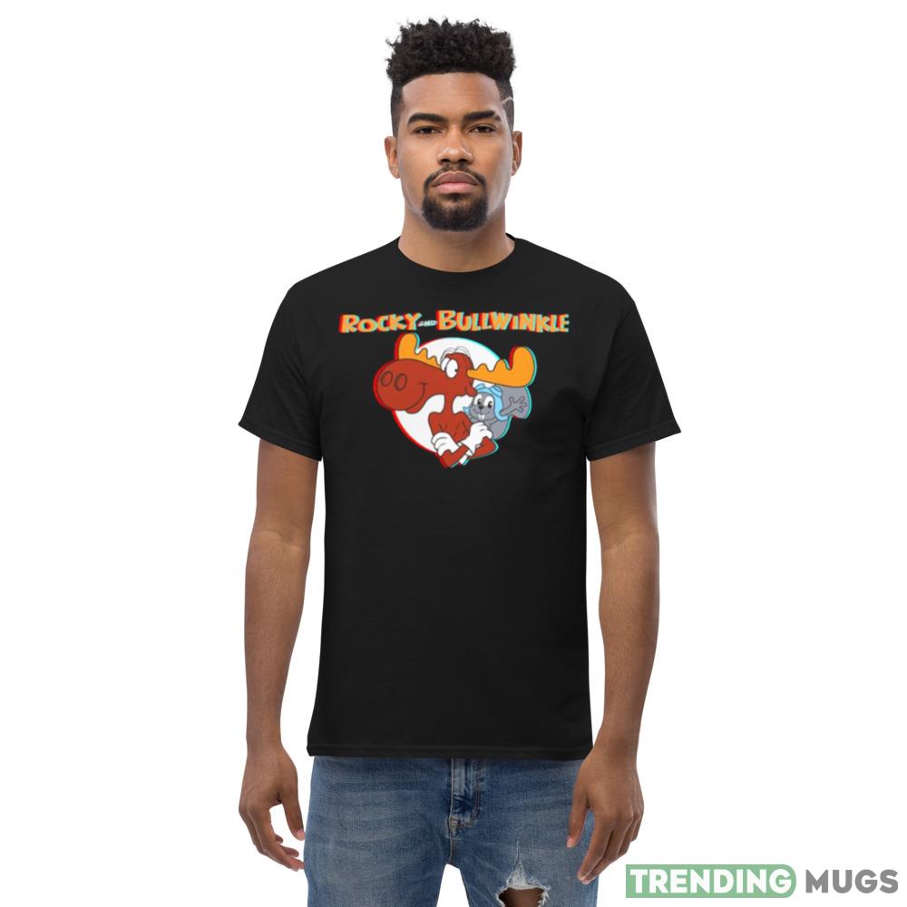 Rocky & Bullwinkle Glintch Design Design T Shirt Dark Shirt Rocky & Bullwinkle Glintch Design Design T Shirt Dark Shirt